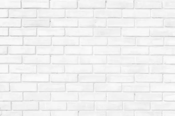 Photo of White brick wall texture background.