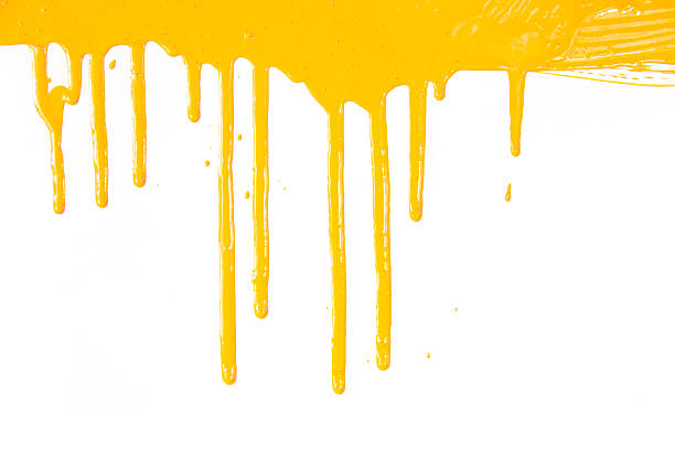 オレンジのしずくペイント/白/実際の写真 - painted image photography yellow white ストックフォトと画像