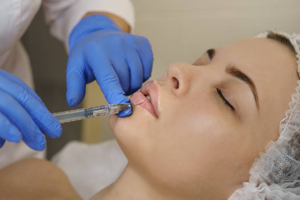 istock Aesthetic cosmetology. Face lift 1141581335