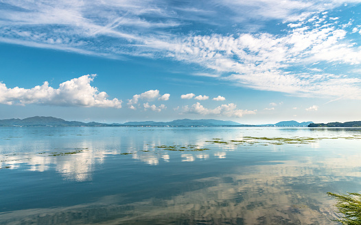 Scenery of Lake Shinji in Shimane, Japan