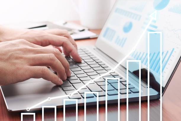 istock Business growth concept. Businessman analyzing data and preparing reports. 1141584589