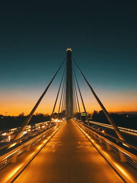 istock Barqueta bridge sevilla spain dusk lights 1141588500