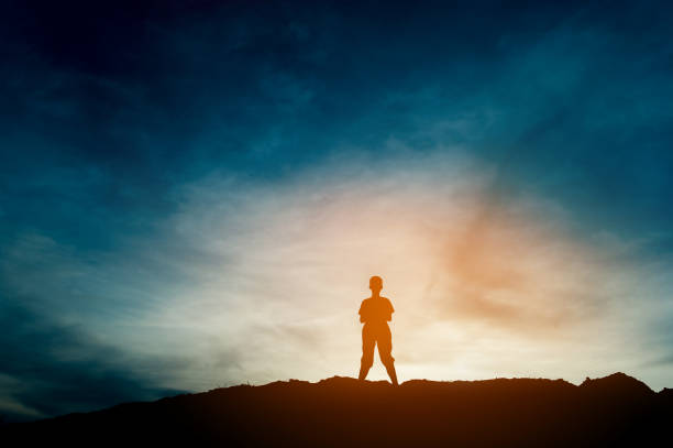 istock Silhouette of team leadership, teamwork and teamwork and delightful silhouette concepts 1141588772