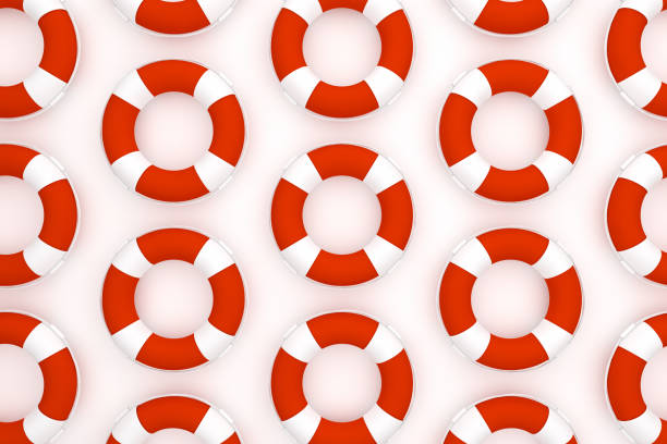 3d rendering Lifebuoy on white background, rescue, safety concept. Minimal design.