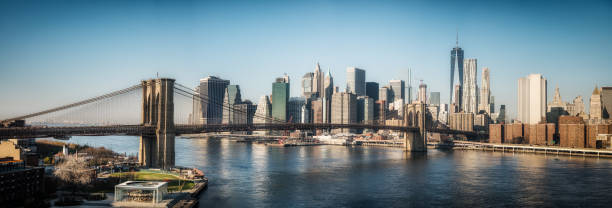 istock Brooklyn bridge and Manhattan at sunny day 1141594124