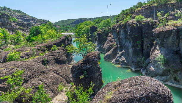 istock river with green water in Greece 1141594368