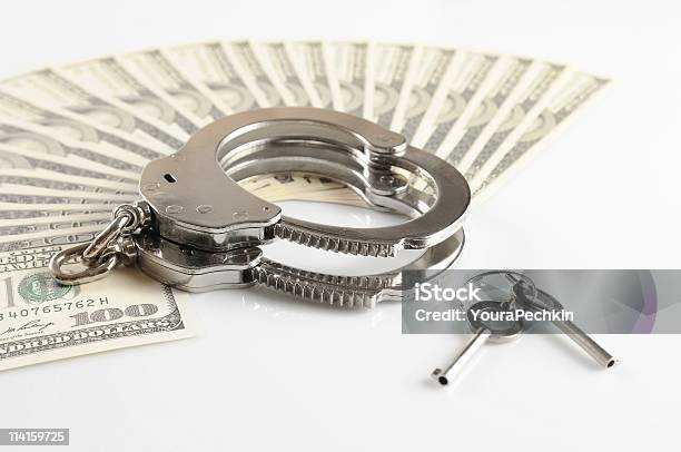 Money And Cuffs Stock Photo - Download Image Now - Abundance, American One Hundred Dollar Bill, Arrest