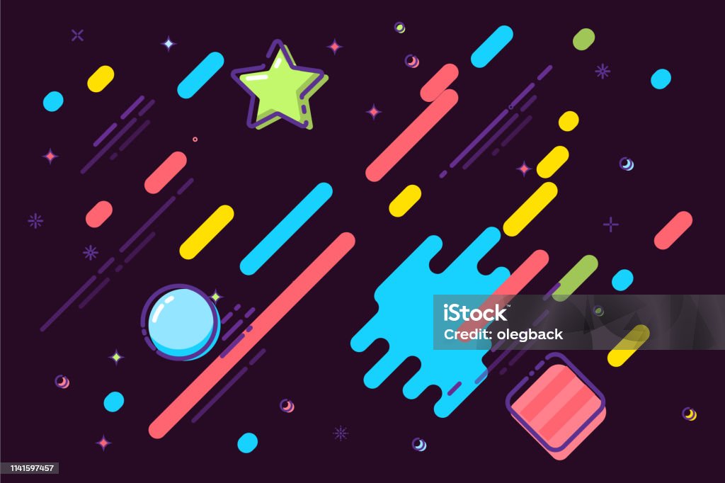 Multi Colors Cartoon Multicolor Shapes Cartoon Vector Background Stock Illustration ...