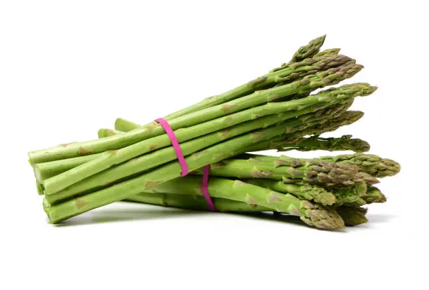 Photo of Asparagus on white background