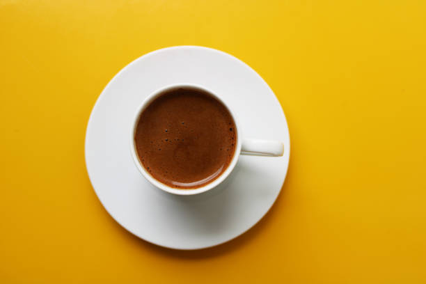 kahve üst görünümü - türk kahvesi stok fotoğraflar ve resimler