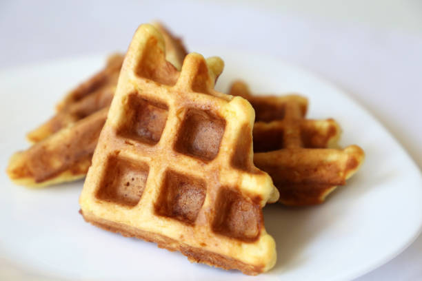 istock Belgian waffles in white plate 1141605827