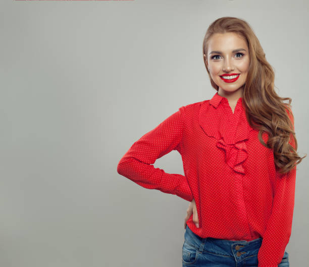 istock Smiling woman student on white background, portrait 1141606532