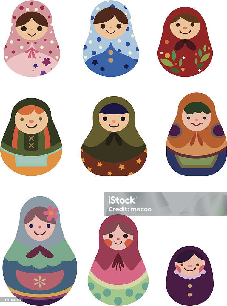 Poupées russes - clipart vectoriel de Adulte libre de droits