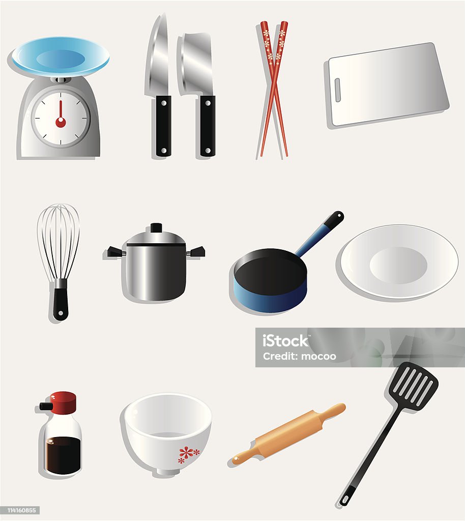 Appareils de cuisine en dessin animé icône - clipart vectoriel de Cuisinière libre de droits