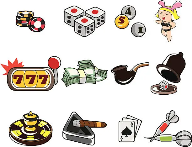 Vector illustration of cartoon casino icon