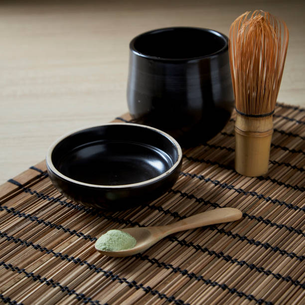 istock Matcha green tea on wood background 1141609098