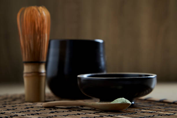 istock Matcha green tea on wood background 1141609099