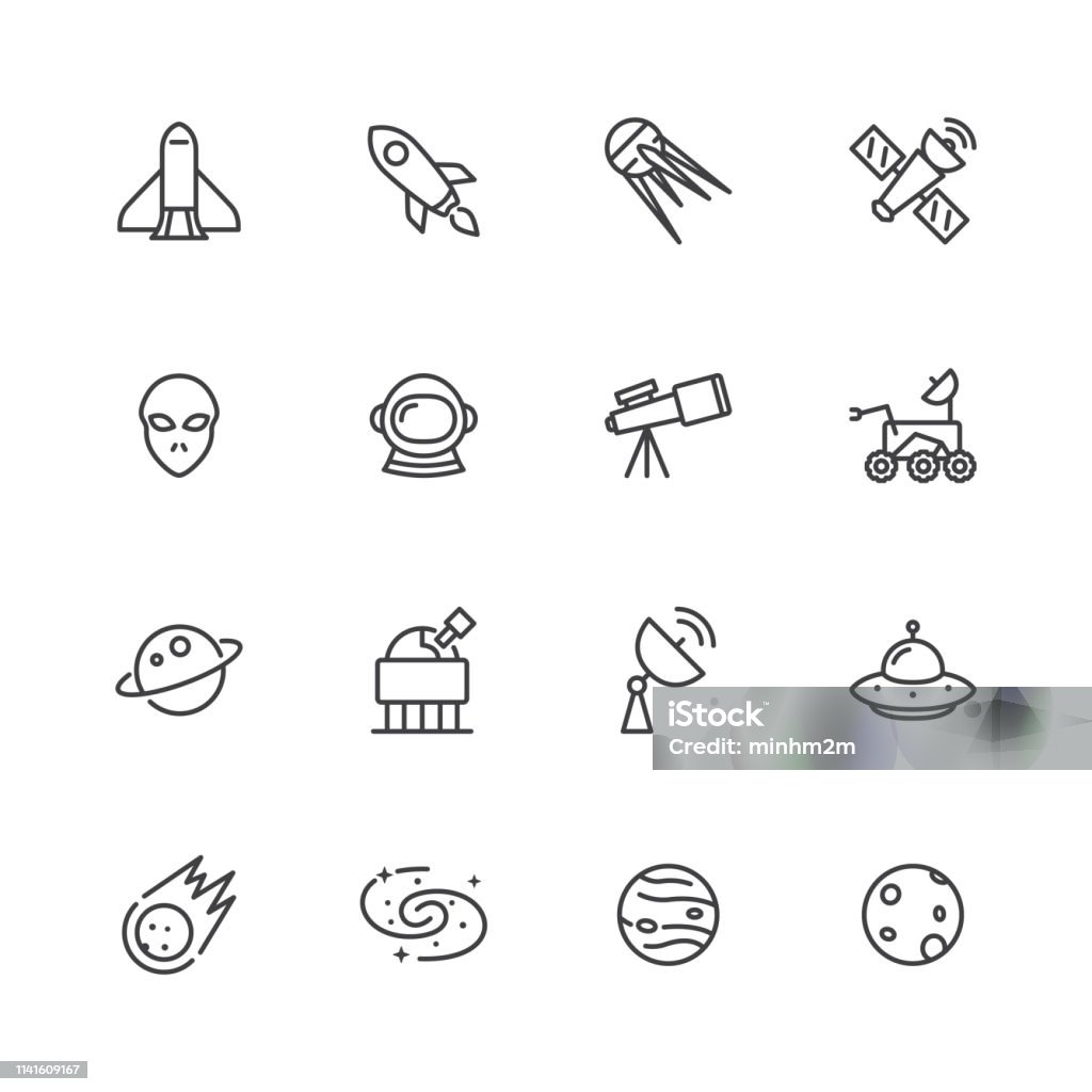 Space Icons Astronomy - Space Icons Alien stock vector