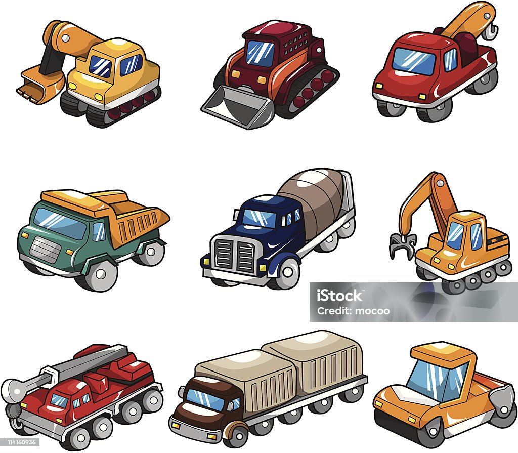 Icono de dibujos animados de camiones - arte vectorial de Camión de peso pesado libre de derechos