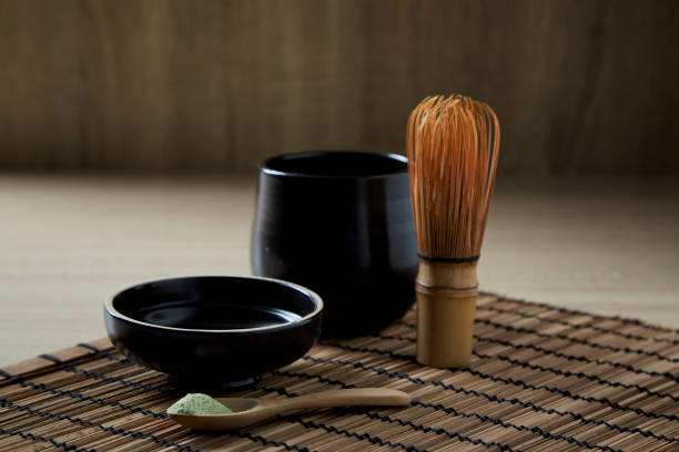 istock Matcha green tea on wood background 1141610179