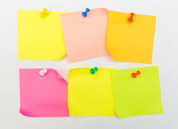 istock set of Note with a paper clip. Isolated on a white background - Image 1141610258