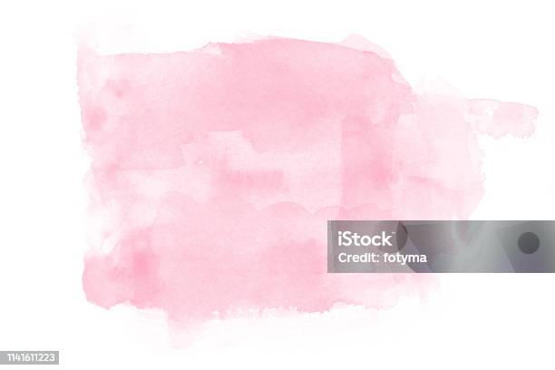 Watercolor On White Background Stock Photo - Download Image Now - Watercolor Paints, Watercolor Painting, Pink Color