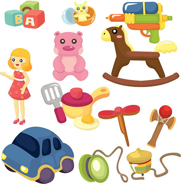 cartoon toy icon  baby gun stock illustrations