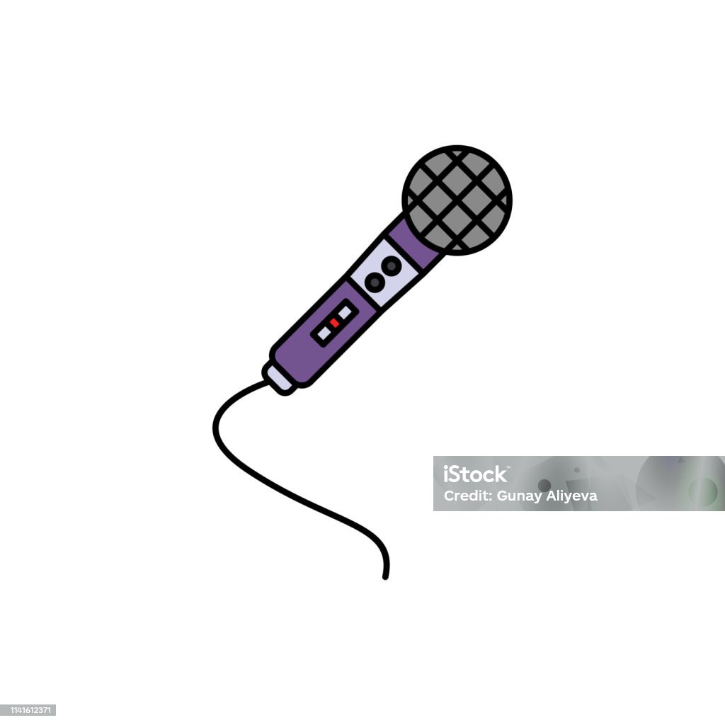 Wireless, audio, microphone icon. Element of color music studio equipment icon. Premium quality graphic design icon. Signs and symbols collection icon Wireless, audio, microphone icon. Element of color music studio equipment icon. Premium quality graphic design icon. Signs and symbols collection icon on white background Audio Equipment stock vector