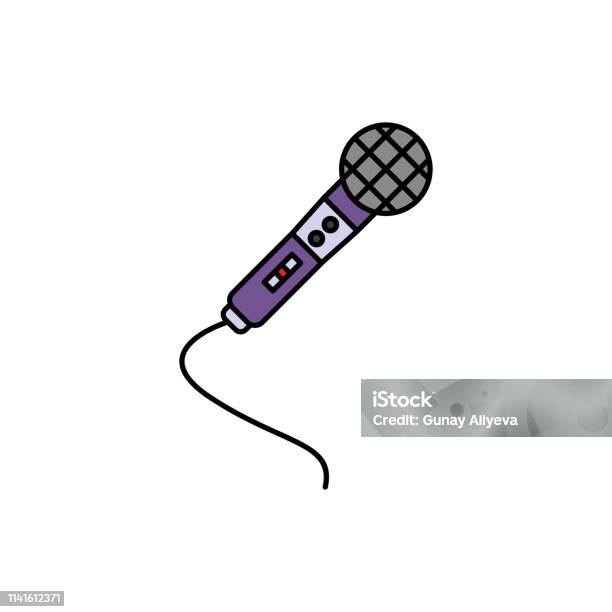 Wireless Audio Microphone Icon Element Of Color Music Studio Equipment Icon Premium Quality Graphic Design Icon Signs And Symbols Collection Icon Stock Illustration - Download Image Now