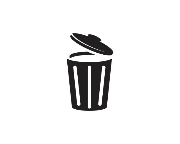 trash icons vector illustration trash icons vector illustration design template black trash bin stock illustrations