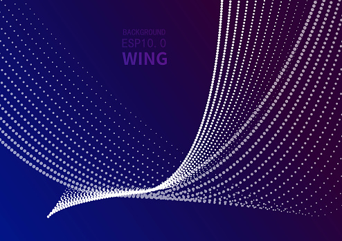 Vector abstract flying background, particle background, abstract bird