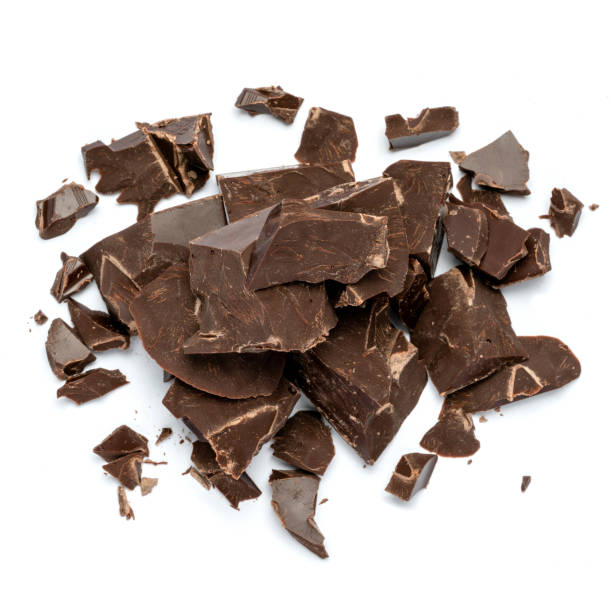 istock Dark or milk organic chocolate pieces isolated on white background 1141625054