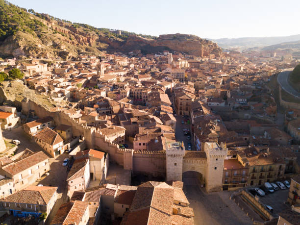 istock Aerial view of Daroca with gate Puerta Baja 1141625447