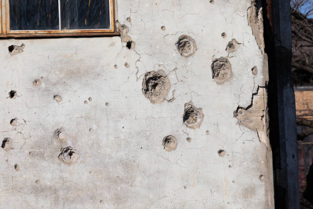 Wall where the bullet remains