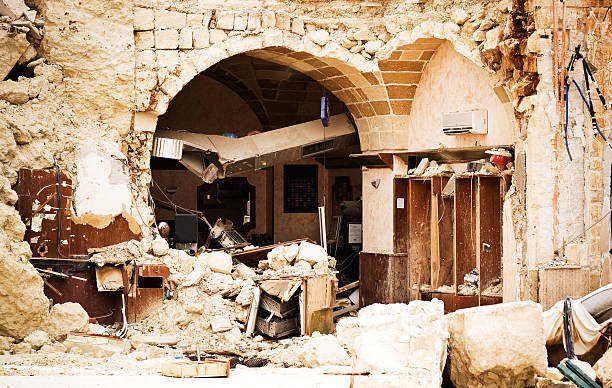 istock Ruined house after hearthquake 114162992