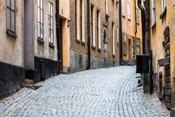 cobblestone pavement in the old town, Stockholm