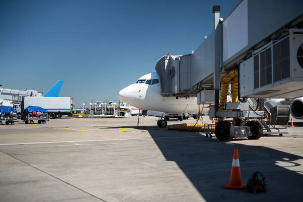 istock Modern airplane being prepared before the flight 1141641147