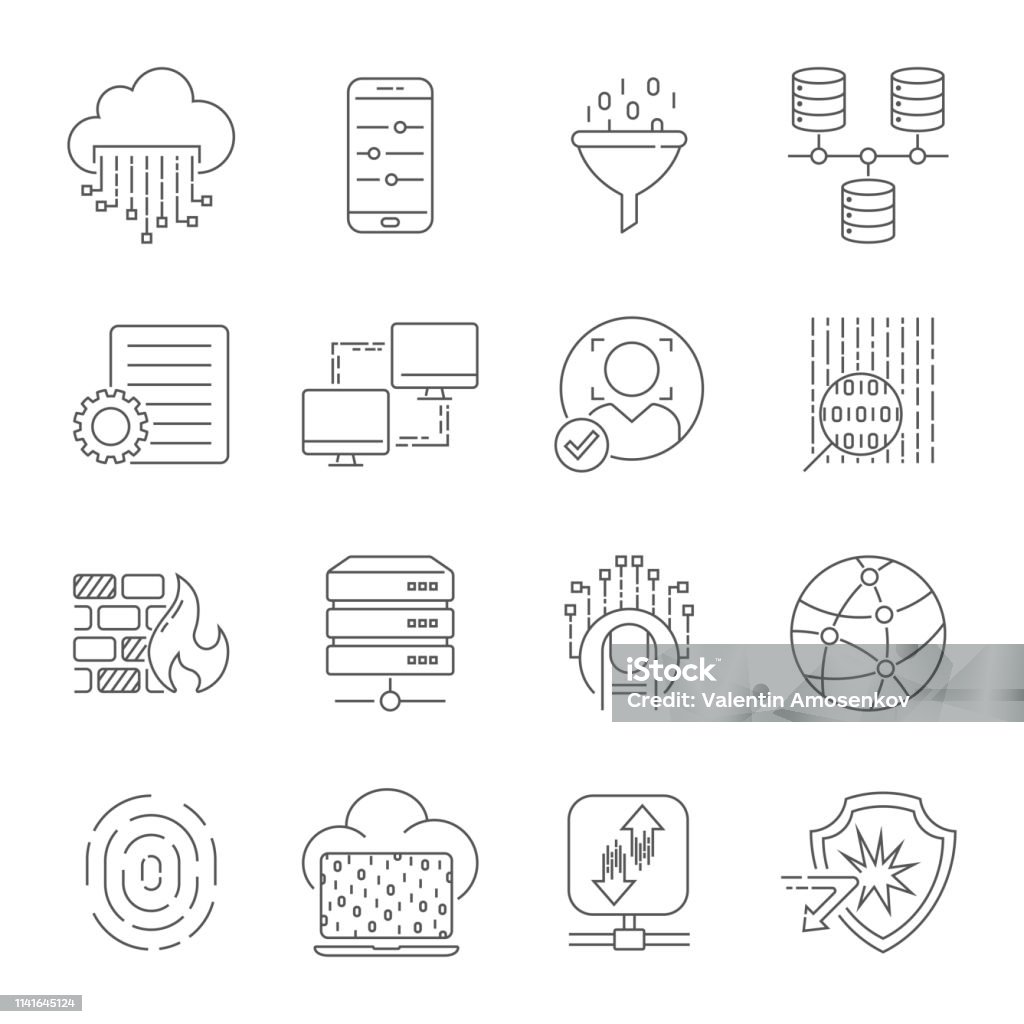 Computer technology related line icon set. Data transfer and computer options linear vector icon collection. Editable Stroke. EPS 10 Connection stock vector Computer technology related line icon set. Data transfer and computer options linear vector icon collection. Editable Stroke. EPS 10 Connection stock vector