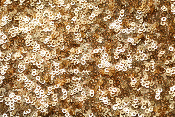 istock Background of round golden sequins 1141648853