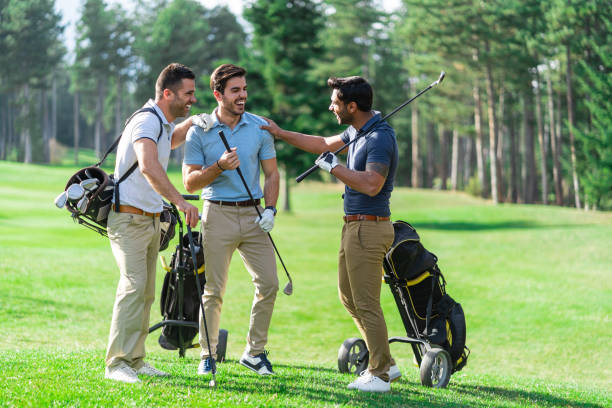 istock Friends Playing Golf on a Beautiful Sunny Day 1141649536
