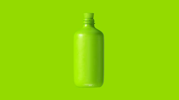 istock Lime Green Vintage Medicine Bottle with a Cork Stop Front View 1141649671