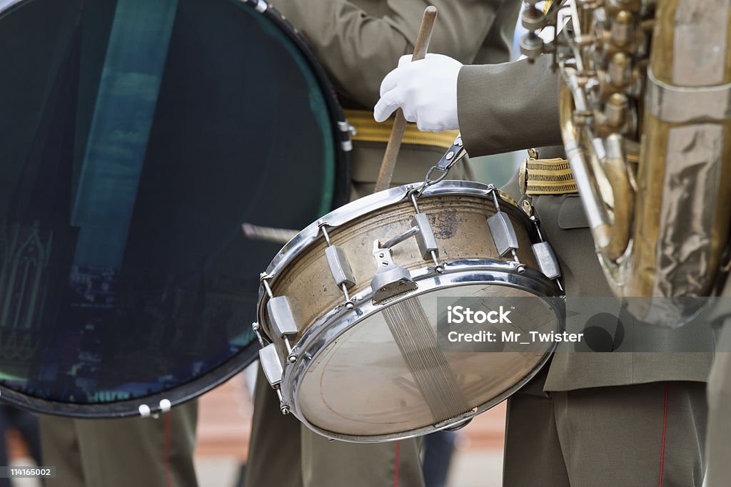 Bass drum auf parade - Lizenzfrei Blaskapelle Stock-Foto