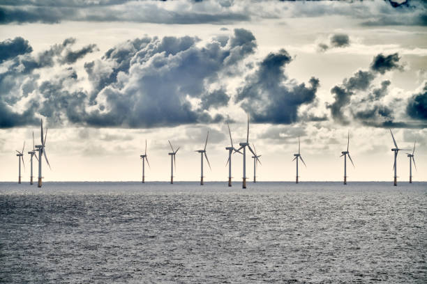 istock wind turbines at north sea 1141664077