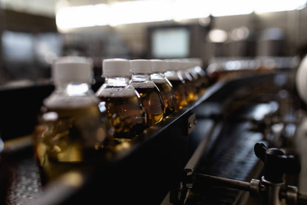 istock Production line for juice bottling 1141664835