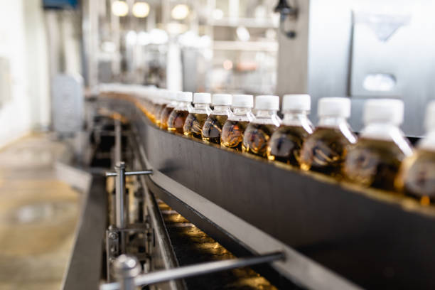 istock Production line for juice bottling 1141665043