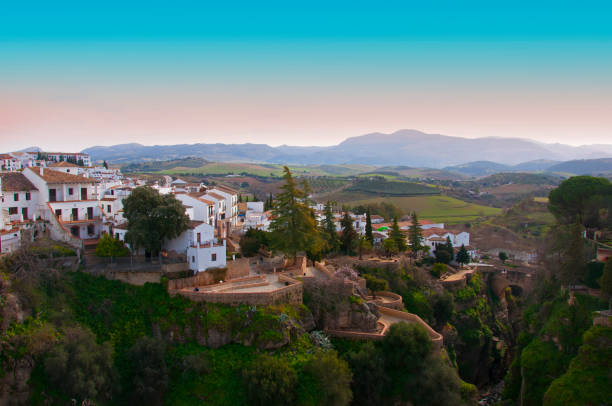 istock Small village with white houses, placed on the hilltop, spring, Spain 1141666018