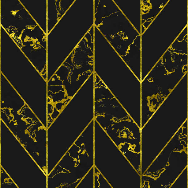 istock Marble  and gold color seamless texture with geometric pattern 1141666058