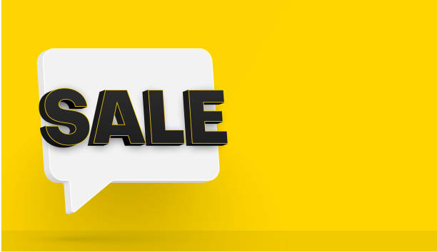 istock Sale yellow promo poster with 3d speech bubble. 1141666313