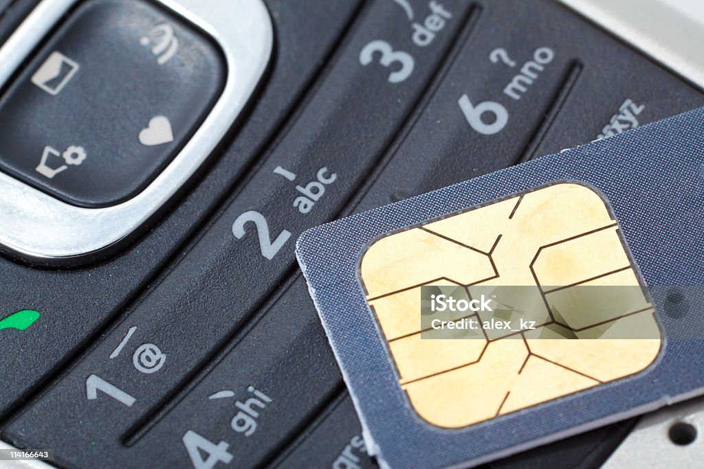 携帯電話および sim カード - SIMカードのロイヤリティフリーストックフォト
