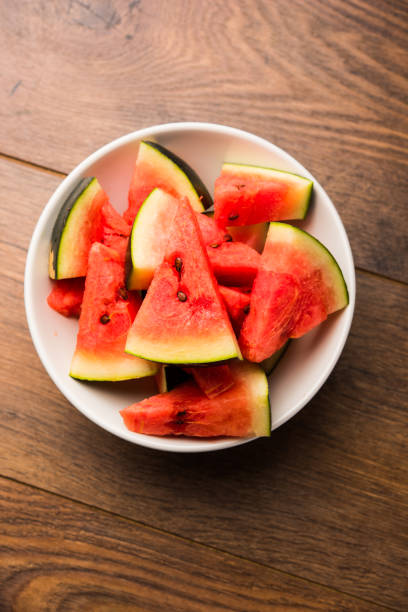 istock Watermelon / tarbooj fruit cube slices served in a bowl. selective focus 1141666632
